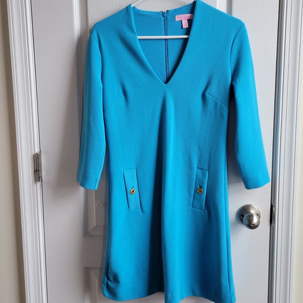 Lilly Pulitzer Turquoise Long Sleeve Dress Size S